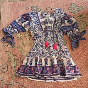 Bell Kids Dress - Blue and Pink